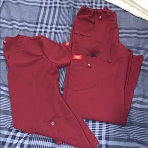 Maroon scrub set
